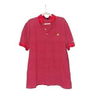 Masters Collection Red Blue/White Stripe Masters Embroidered Polo Size Extra Lg